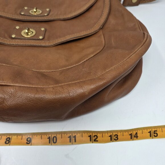 MARC BY MARC JACOBS Cognac Tan Cross Body Bag Leather Boho Slouchy Purse - Picture 3 of 14